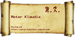 Meter Klaudia névjegykártya