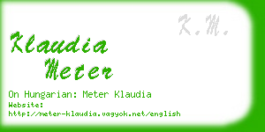 klaudia meter business card